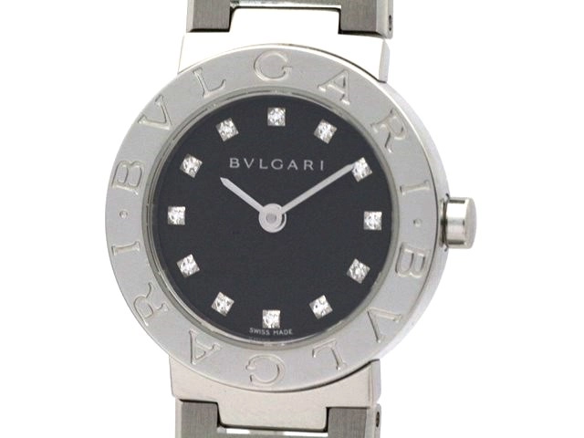 2004年6月 国内正規品 BVLGARI ブルガリ 時計 ブルガリ ブルガリ クオーツ BB23SS 黒文字盤 12Pダイヤモンド SS ステンレス  23.0ｍｍ 【473】 の購入なら「質」の大黒屋（公式）