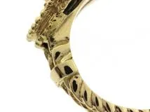 Van Cleef & Arpels ヴァン クリーフ&アーペル ヴィンテージアルハンブラ リング 初期型 10号 K18イエローゴールド/オニキス/ダイヤモンド 5.1g 【472】SJ