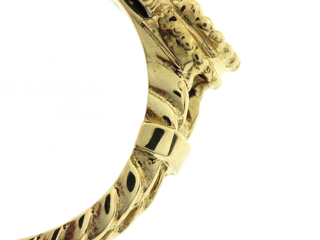 Van Cleef & Arpels ヴァン クリーフ&アーペル ヴィンテージアルハンブラ リング 初期型 10号 K18イエローゴールド/オニキス/ダイヤモンド 5.1g 【472】SJ