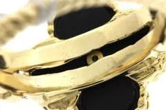 Van Cleef & Arpels ヴァン クリーフ&アーペル ヴィンテージアルハンブラ リング 初期型 10号 K18イエローゴールド/オニキス/ダイヤモンド 5.1g 【472】SJ