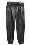 SAINT LAURENT　サンローラン　衣類　ラムレザートラックロングパンツ　メンズ46　ブラック　羊革　2143300205923　【200】