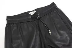 SAINT LAURENT　サンローラン　衣類　ラムレザートラックロングパンツ　メンズ46　ブラック　羊革　2143300205923　【200】