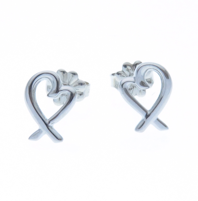 TIFFANY&Co. ティファニー クッションハート シルバー925 Tiffany & Co. ハート型ピアス 925シルバー Tiffany&Co