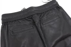 SAINT LAURENT　サンローラン　衣類　ラムレザートラックロングパンツ　メンズ46　ブラック　羊革　2143300205923　【200】