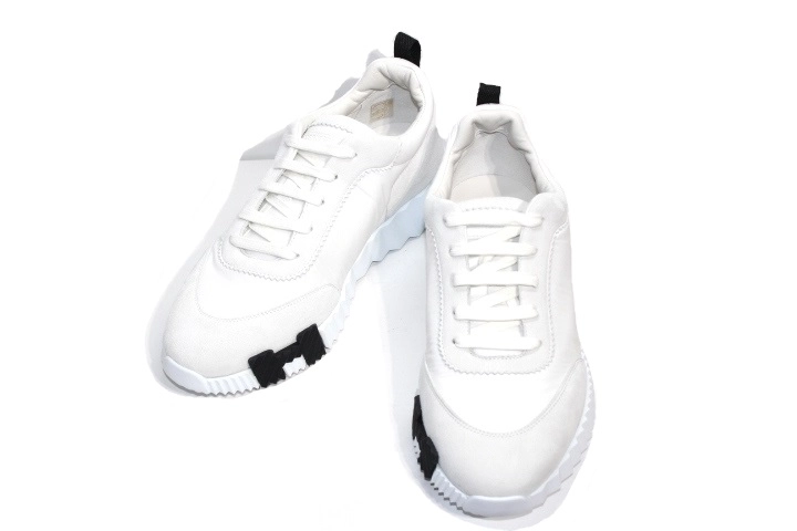 HERMES エルメス 靴 バウンシング スニーカー メンズ42ハーフ ホワイト 