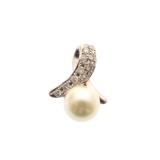 JEWELRY　ノンブランドジュエリー　貴金属・宝石　トップ　プラチナ850　パール　ダイヤモンド約0.14ct　約2.4g　2121000023856　【205】