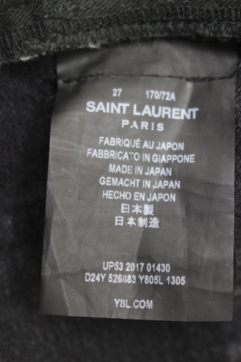 SAINT LAURENT サンローラン 衣類 デニムパンツ メンズ27 ブラック