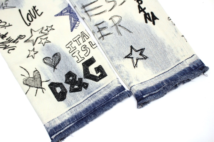 新品同様 ドルチェ＆ガッバーナ コットンパンツ ロゴ刺繍 白 44 値下げ新品同様 ドルチェ＆ガッバーナ コットンパンツ ロゴ刺繍 白