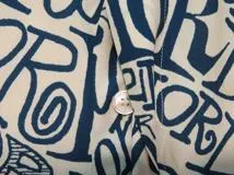 DIOR×Shawn Stussy　ディオール×ショーンステューシー　総柄シャツ　メンズ38　ブルー　レーヨン　013C501A4935　2143000675804　【432】