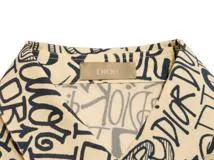 DIOR×Shawn Stussy　ディオール×ショーンステューシー　総柄シャツ　メンズ38　ブルー　レーヨン　013C501A4935　2143000675804　【432】