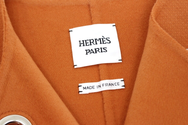 HERMES エルメス ジャケット レディース 34 オレンジ カシミヤ