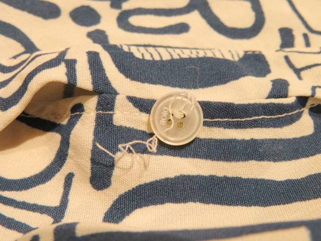 DIOR×Shawn Stussy　ディオール×ショーンステューシー　総柄シャツ　メンズ38　ブルー　レーヨン　013C501A4935　2143000675804　【432】