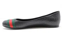 GUCCI グッチ パンプス レディース35ハーフ 約22.5cm ブラック レザー