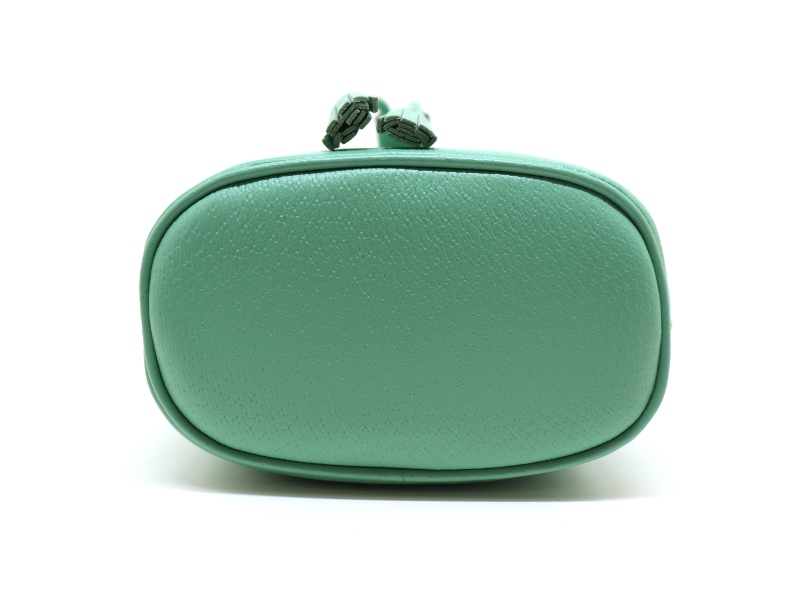GUCCI グッチ ミニバケットバッグ グリーン レザー 550620