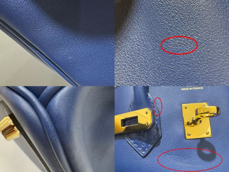HERMES エルメス バーキン25 ブルーサフィール ゴールド金具 ヴォー