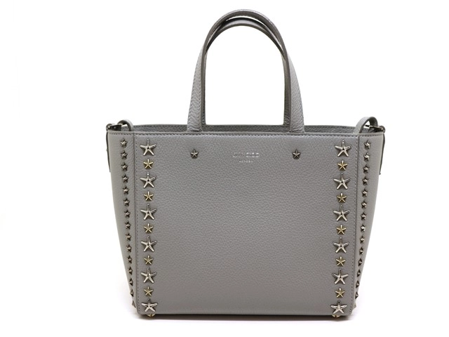 JIMMY CHOO ジミーチュウ スタースタッズ ペガシS 2WAYバッグ グレー  