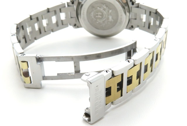 HERMES エルメス レディース クオーツ クリッパー CL4.220 ホワイト  