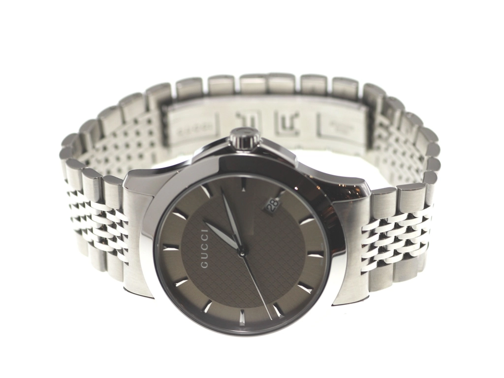 GUCCI グッチ 腕時計 Gタイムレス 126.4 YA126406 ステンレス ブラウン文字盤 クォーツ【472】EY