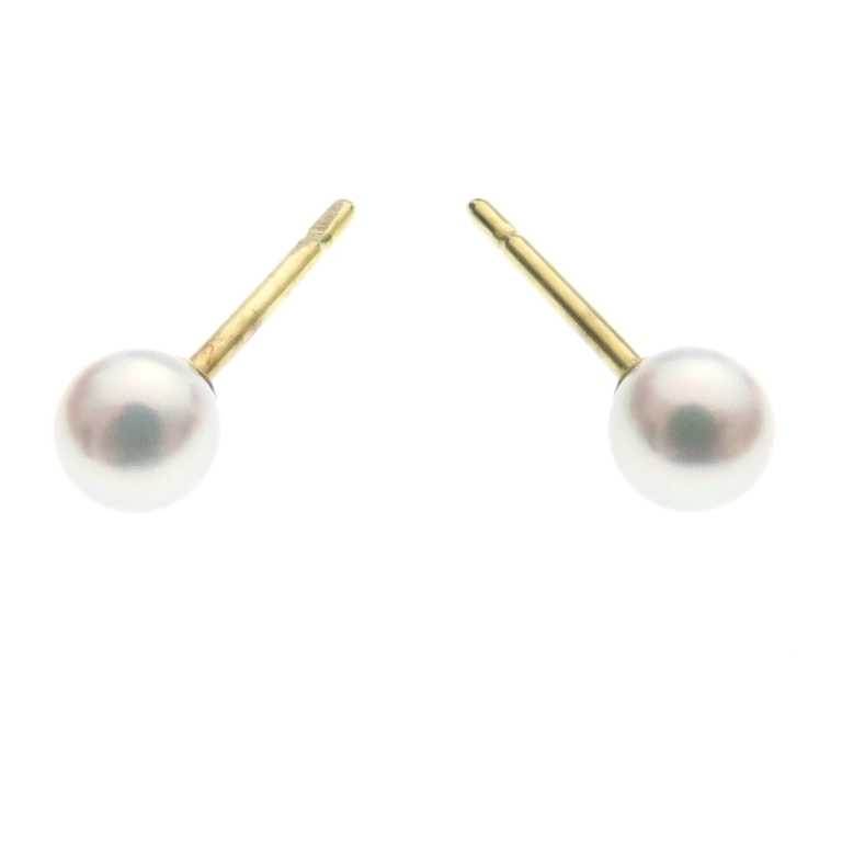 ミキモトＫ１８イエローゴールドパールピアス☆パール約６.１０mm☆現行品☆ MIKIMOTO ミキモト パール 真珠 ピアス K18イエローゴールド
