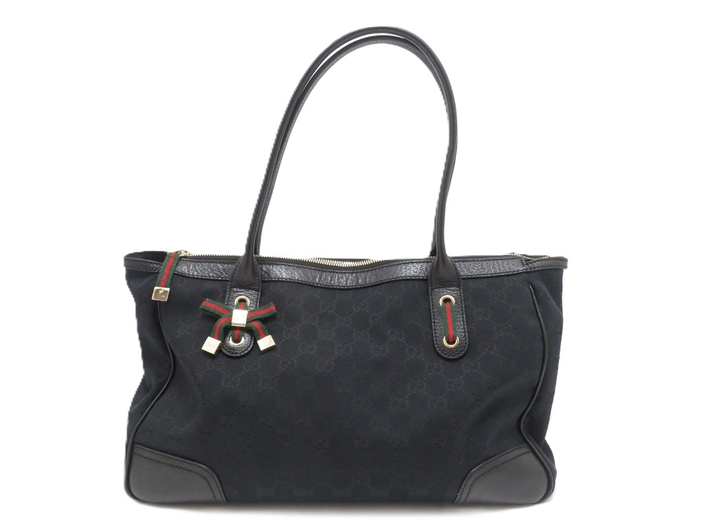 グッチ GUCCI トートバッグ シェリー プリンシー 大容量 ブラック 黒 GUCCI グッチ プリンシーリボン シェリーライン GG柄 トート
