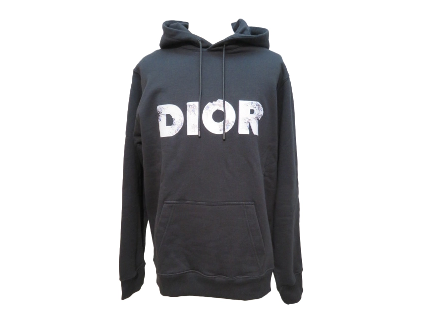 DIOR×Daniel Arsham ディオール×ダニエル・アーシャム ロゴプリントパーカー メンズXL ブラック コットン  2143000486721 【432】 の購入なら「質」の大黒屋（公式）