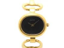 GUCCI グッチ 腕時計 バングルウォッチ 1600 ブラック GP クオーツ