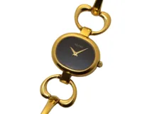 GUCCI グッチ 腕時計 バングルウォッチ 1600 ブラック GP クオーツ