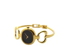 GUCCI グッチ 腕時計 バングルウォッチ 1600 ブラック GP クオーツ