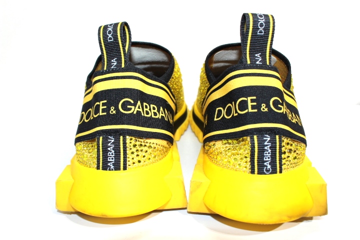 DOLCE&GABBANA　ドルチェ＆ガッバーナ　靴　SORRENTO　 スニーカー ラインストーン　ソレントスニーカー　メンズ42　イエロー　 ファブリック　CS1644AZ2848B706　2147200429113　【200】