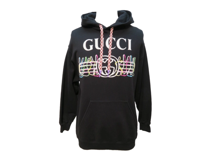 GUCCI グッチ プルオーバーパーカー メンズXS ブラック コットン  