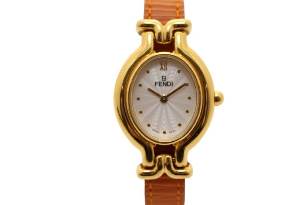 FENDI フェンディ 腕時計 カメレオン 640L シルバー GP/革