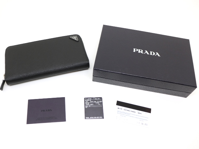 PRADA プラダ ラウンド財布 長財布 ブラック サフィアーノ PRADA プラダ ラウンド財布 長財布 ブラック サフィアーノ
