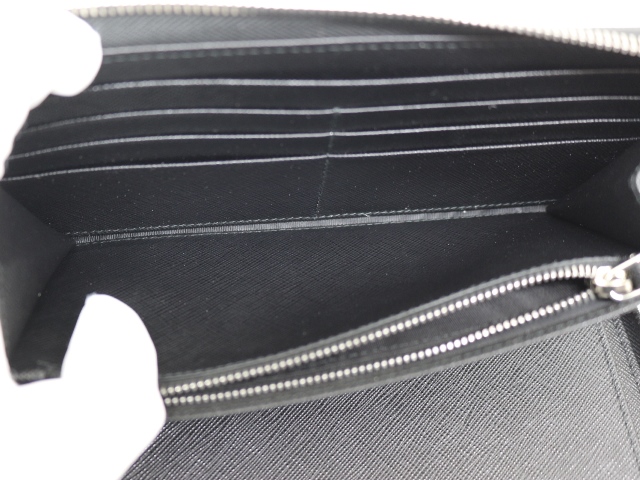 PRADA プラダ ラウンド財布 長財布 ブラック サフィアーノ PRADA プラダ ラウンド財布 長財布 ブラック サフィアーノ