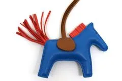 HERMES エルメス ロデオチャームPM 小物 バッグチャーム ブルー