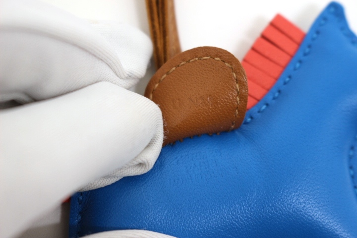HERMES エルメス ロデオチャームPM 小物 バッグチャーム ブルー