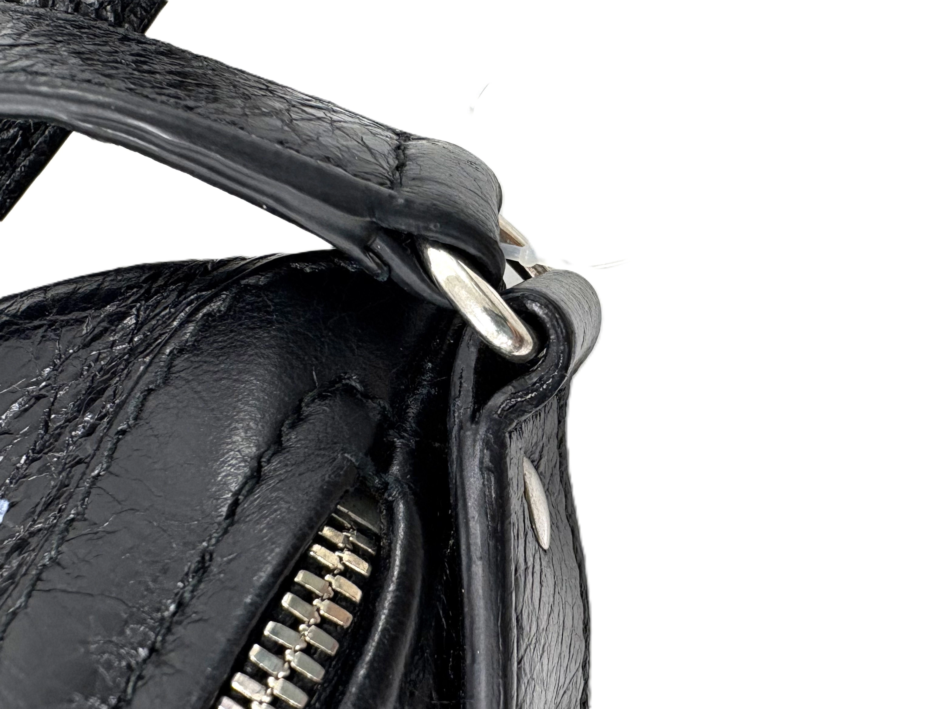 BALENCIAGA バレンシアガ グラフィティスーベニアベルトバッグXXS ブラック レザー 565510【472】YY