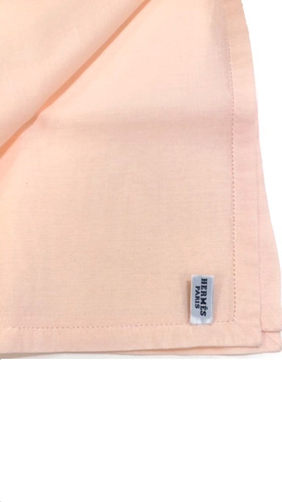 HERMES エルメス エブリン ハンカチ ピンク ベージュ コットン