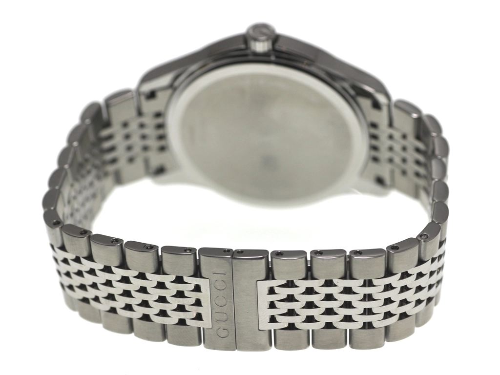 GUCCI グッチ 腕時計 Gタイムレス 126.4 YA126405 ステンレス 12Pダイヤモンドブラック文字盤 クォーツ【472】EY