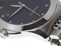 GUCCI グッチ 腕時計 Gタイムレス 126.4 YA126405 ステンレス 12Pダイヤモンドブラック文字盤 クォーツ【472】EY