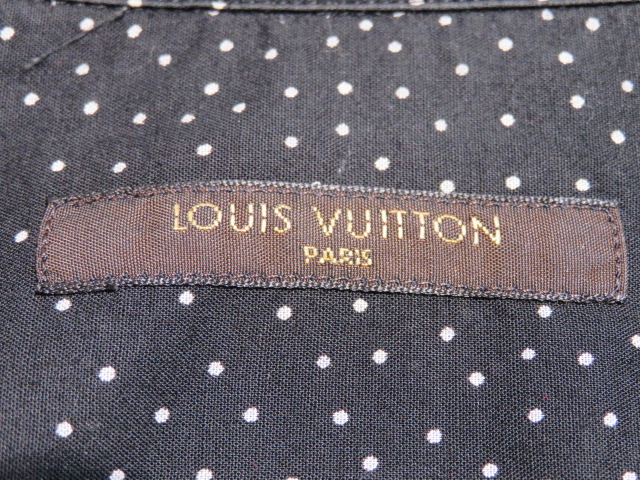 LOUIS VUITTON ルイヴィトン シャツ メンズ 38 ブラック ドット