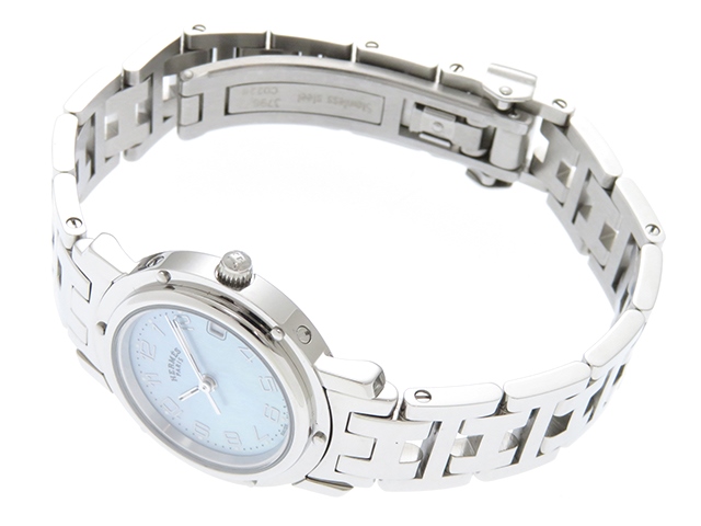 エルメス クリッパー レディース 腕時計 CL4.210 ブルー文字盤