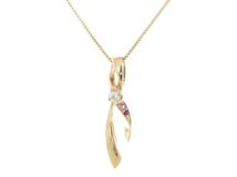 JEWELRY　ノンブランドジュエリー　ネックレス　K10PG　色石　ダイヤモンド　D0.05ct　約2.0g【431】2120000344237