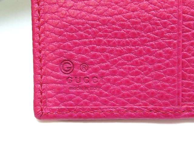 GUCCI グッチ 三つ折り財布 ピンク レザー アウトレット品