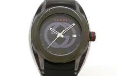 GUCCI グッチ 腕時計 137.1 YA137107A ブラック ステンレス ラバーベルト クオーツ メンズ  (2148103238468)【430】 の購入なら「質」の大黒屋（公式）