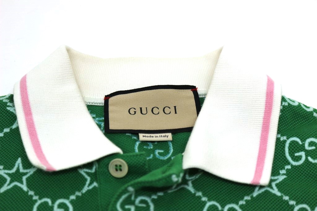 GUCCI グッチ GGストレッチポロシャツ メンズXS グリーン