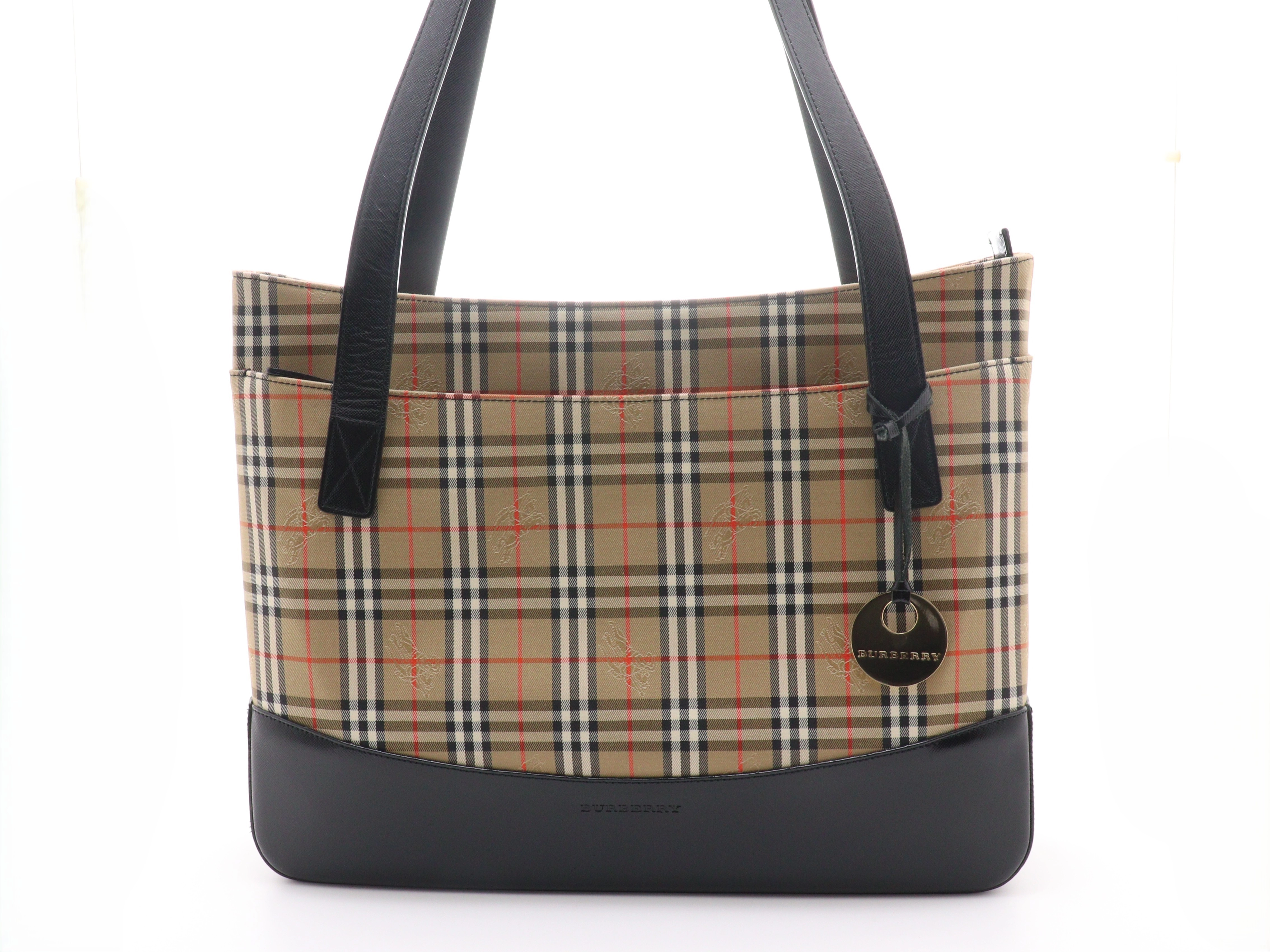 【美品】バーバリー トートバッグ ノバチェック キャンバス レザー ベージュ BURBERRY バーバリー ノバチェック トートバッグ ベージュ