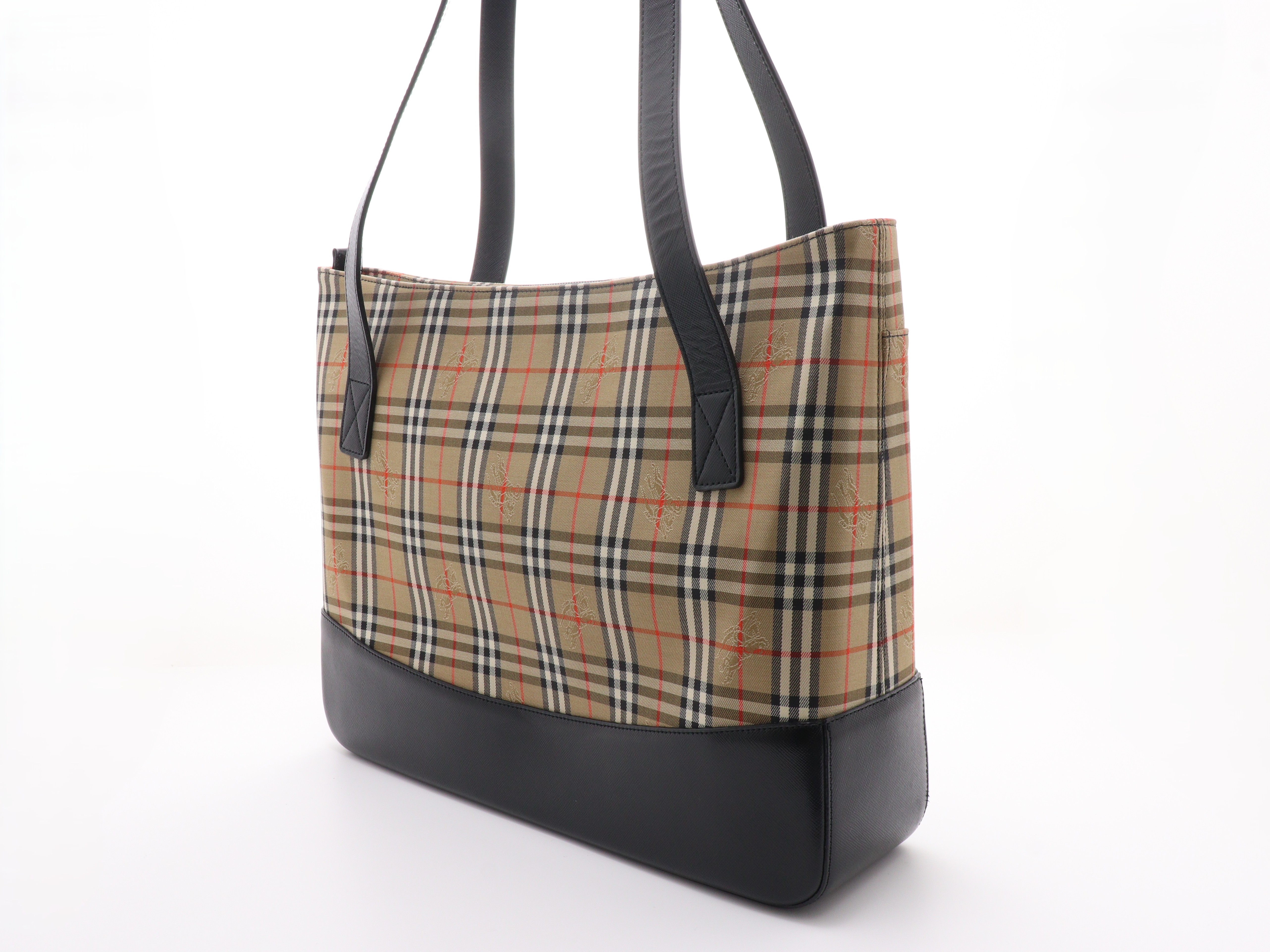 ‼️バーバリー Burberry‼️ レザー　トートバッグ ブラック　ノバチェック BURBERRY バーバリー トートバッグ レザー ノバチェック ワン