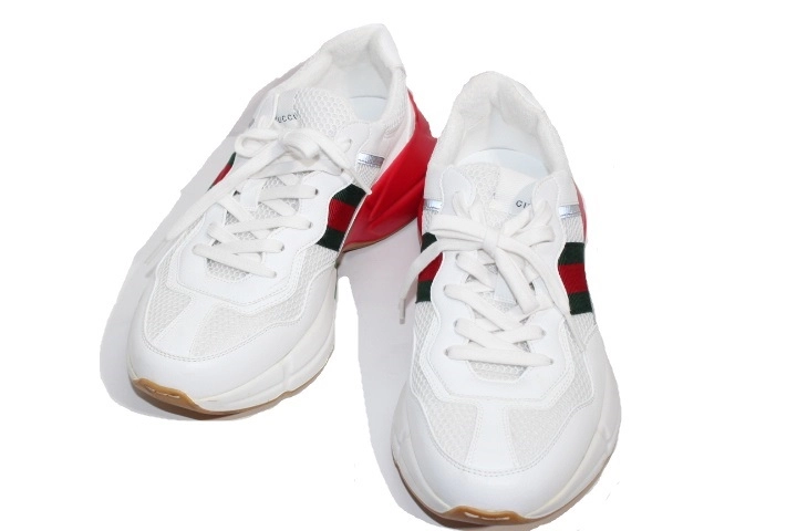 GUCCI グッチ 靴 スニーカー メンズ8 ホワイト シェリーライン