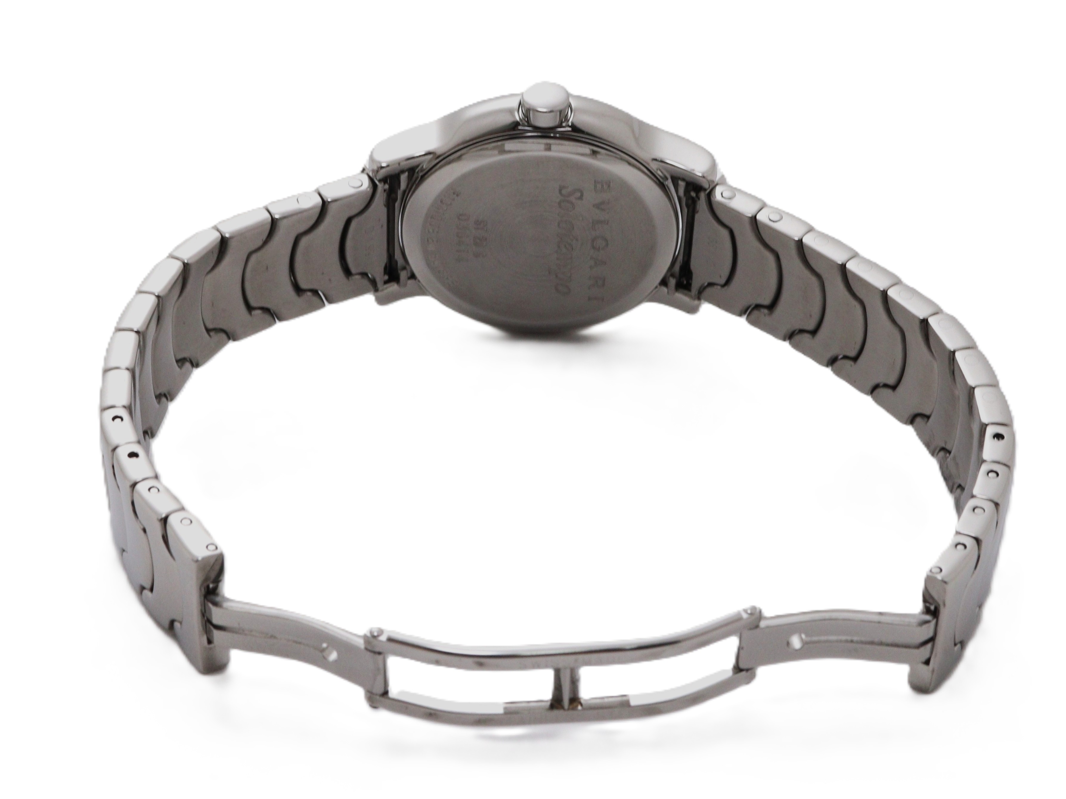 BULGARI ソロテンポブラックレザー腕時計 ブルガリ / BVLGARI オクト ソロテンポ BGO38S ブラック メンズ