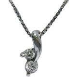 JEWELRY　ノンブランド　ネックレス　K18WG　D0.05　約1.3g　ダイアモンド　2141100619698【208】